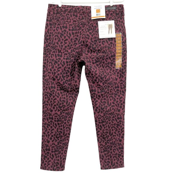 NEW Social Standard by Sanctuary Women Ankle Jean 12 Slim Mid Rise Cheetah Print - Picture 2 of 14